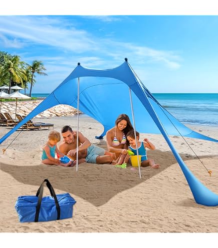 Beach Tent - Beach Shade Canopy Compact Fold (16.9x3.9″), Own Patent, 360° Ventilation, Large Side Storage Pocket, UV Protection Portable Sun Shelter For Beach (Green, 90.5 * 59 * 53 Beach Tent - Beach Shade Canopy Compact Fold (16.9x3.9″), Own Patent, 360° Ventilation, Large Side Storage Pocket, UV Protection Portable Sun Shelter For Beach (Green, 90.5 * 59 * 53