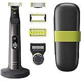 Philips OneBlade Pro Face + Body - Electric Beard Trimmer, Razor and Trimmer with Charging Station & Travel Case, with 14 Len