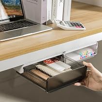 Amazon.co.jp: Guluto デスク下 収納ボックス 後付け引き出し 収納