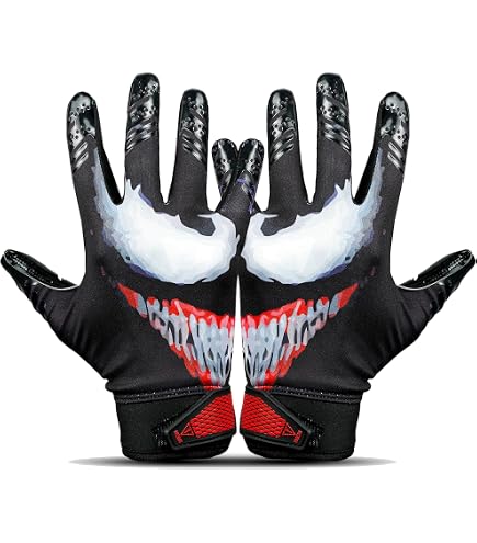 STEALTH Football Receiver Gloves – Super Grip Palms For Better Catches