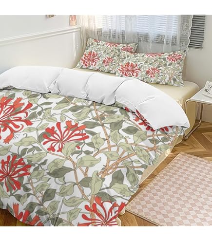 キルティングベッドカバー　　ウィリアムモリス モリス ギャラリー ベッドスプレッド （シングル）185×275cm レッド 表