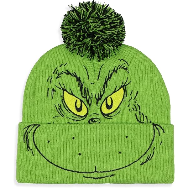 Grinch Haarreif Mit Weihnachtsmütze – Grüner Plüsch, Erwachsene – Original-Schriftzug