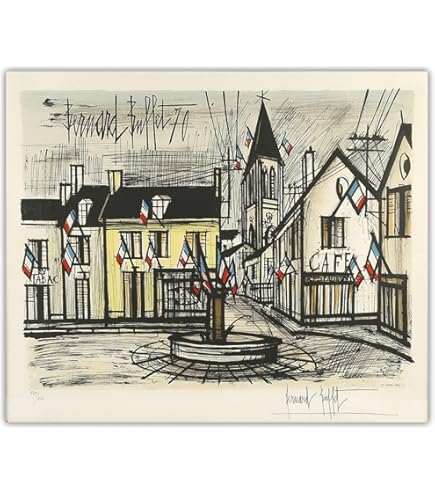 Amazon.co.jp: 絵画 ビュッフェ リアルト橋 シルクスクリーン刷