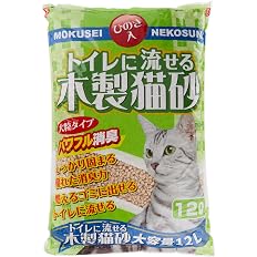 常陸化工 FineCat トイレに流せる木製猫砂 大粒 12L パワフル消臭| 単品
