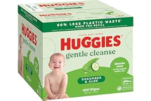 Huggies 温和清洁婴儿湿巾黄瓜和芦荟 400 片 - 包装可能有所不同