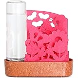 積水樹脂 置物 ピンク 幅15cm 自然気化式加湿器 うるおい 小さな庭 蝶とチューリップ ULG-BT-PK
