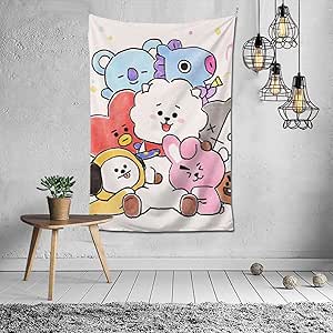 Amazon Co Jp Bts Bt21 防弾少年団 萌え タペストリー Bts 防弾少年団 バンタン キャラクター 応援グッズ 萌え 可愛い 壁掛け タペストリー オシャレ壁飾り 多機能布ポスター ファブリックポスター 遮光 窓カーテン ホーム キッチン