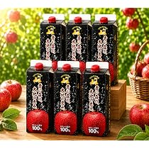 Amazon.co.jp: りんごジュース 1L 6本 100% ストレート 青森県産 弘前