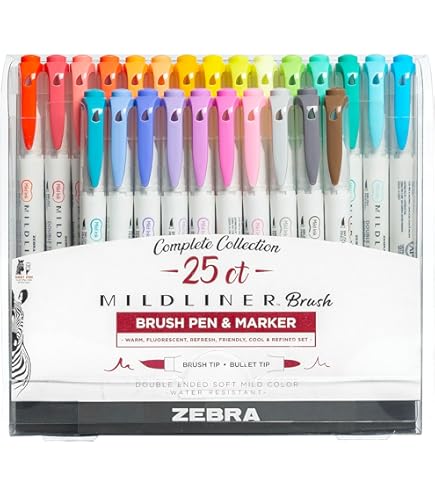 Amazon | Zebra Metallic Brush Pen Set 7/Pkg-Assorted Colors -01607