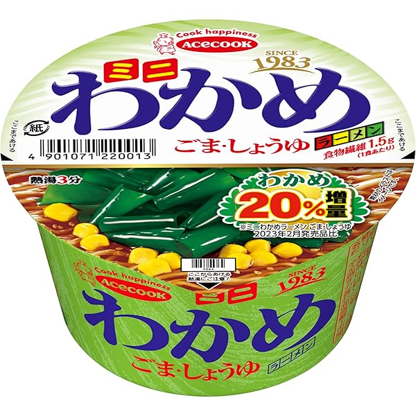 Amazon.co.jp: エースコック わかめラーメン ごま・しょうゆ 93g