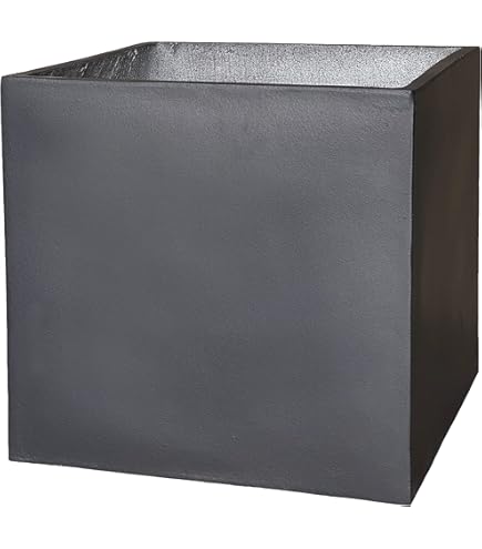 グレー 　ファイバー製プランター 60cm Amazon | ファイバークレイ製 軽量 大型植木鉢 バスク