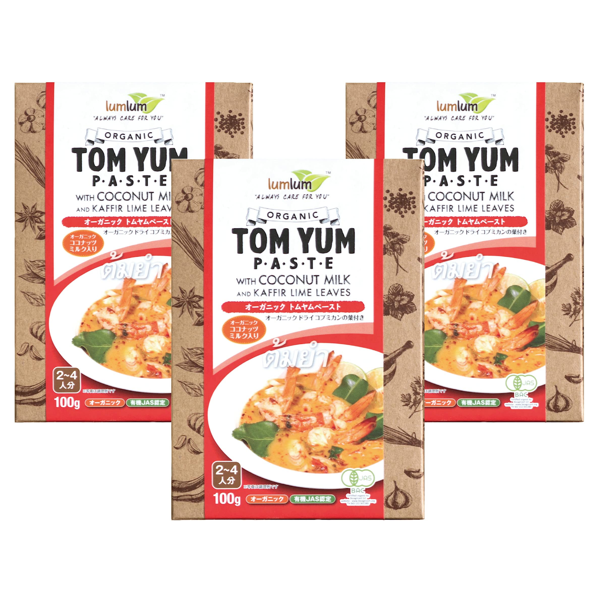 【50%OFF】【1,170円（定期便1,112円）】 CIVGIS オーガニック 有機JAS認定 ビーガン認定 グルテンフリー 本場タイ産 トムヤムペースト 100g×3個セット