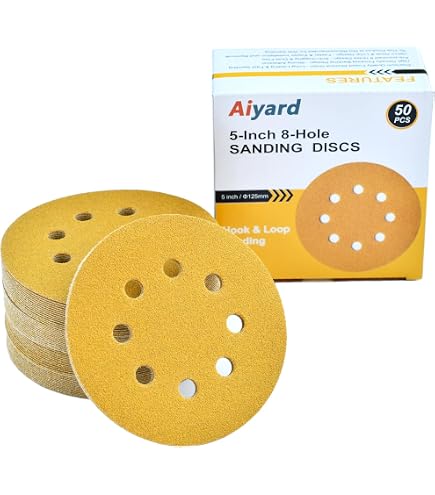 5 Inch 8 Hole Sanding Discs - 320, 400, 6000 Grit Mix For Hook & Loop Sanders