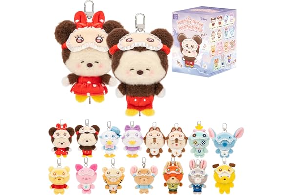 TOP TOY ディズニー(Disney) ミッキーファミリ「眠そう目」ぬいぐるみ シリーズ 【1ピース】 ガチャガチャ ブラインド ボックス フィギュア プラモデル プレミアム おもちゃ ズートピア スティッチ キャラクター 誕生日プレゼント