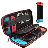 daydayup Hestia Goods Switch Case and Tempered Glass Screen Protector for Nintendo Switch - Deluxe Hard Shell Travel Carrying