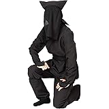 クリアストーン(Clearstone) MENコス コスプレ ハロウィン 黒子 黒衣 ユニセックス 2L ブラック 衣装 仮装 コスチューム