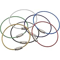 Amazon.co.jp: prendre 【7本セット】ワイヤーキーリング キーチェーン