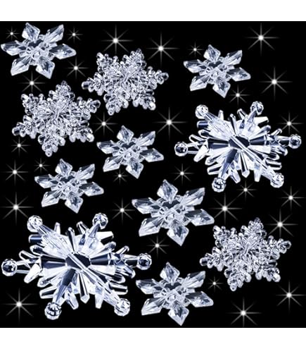 Amazon.co.jp: 4E's Novelyのガラス雪の結晶オーナメント 12個