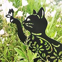 Amazon.co.jp: MrMrKura ガーデニング雑貨 猫 金属製 ガーデン