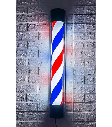 Amazon.co.jp: バーバーポール70CM LED理容室サインポールライトレッド