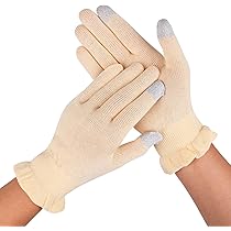 Amazon.co.jp: [WINCESS] スマホ対応 おやすみ ハンドケア 綿手袋