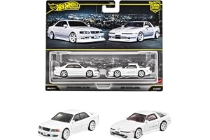 ホットウィール(Hot Wheels) プレミアム2パック トヨタ チェイサー JZX 100 / 1989 トヨタ スープラ 乗り物おもちゃ ミニカー 3歳から ホワイト JHW57