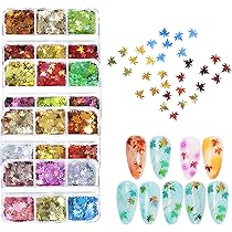 Amazon | ネイル ホログラム もみじ 紅葉 4ボックスセット