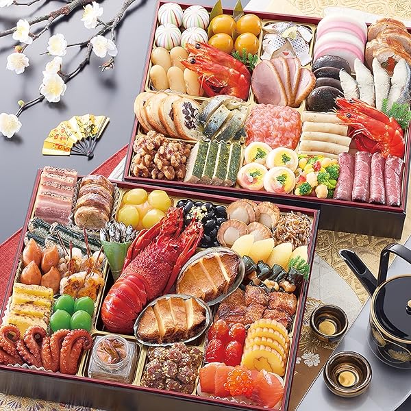 龍*烏様 日本の名品郷土料理 5巻セット Amazon.co.jp: 和洋中おせち 珠宝小箱 2人前 全34品 三段 おせち