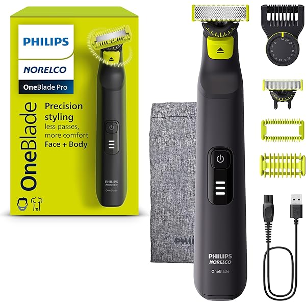 Philips OneBlade メンズ電気シェーバー Philips Norelco OneBlade Face + Body, Hybrid Electric
