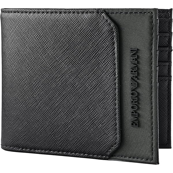 新品、未使用品！　Emporio Armani 二つ折り財布 ブラック　ラスト品 エンポリオアルマーニ EMPORIO ARMANI 二つ折り財布 メンズ