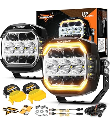 Amazon.co.jp: Auxbeam 4インチ LEDスクエアポッドライト 60W LED