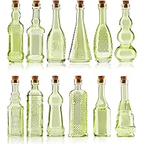 Amazon.co.jp: Sサイズ グリーン ビンテージ ガラスボトル