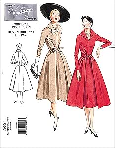 Vogue Patterns 50年代デザイン ヴィンテージ ワンピース型紙セット サイズ Us6 8 10 2401 型紙 パターン 通販 Amazon
