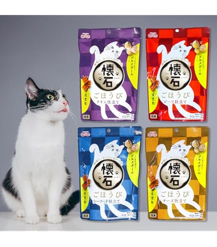 Amazon.co.jp: ペットライン ねこ福 猫用おやつ 4種セット