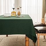 BALCONY & FALCON テーブルクロス 長方形 防水 類麻材質 キッチン カフェ ガーデン 140*180cm ハンターグリーン