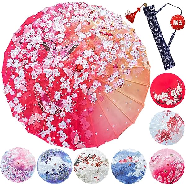 和傘 赤と白 花柄 Amazon | [AiO JAPAN] 傘 和傘 赤 レッド 花と蝶 日傘専用 和風