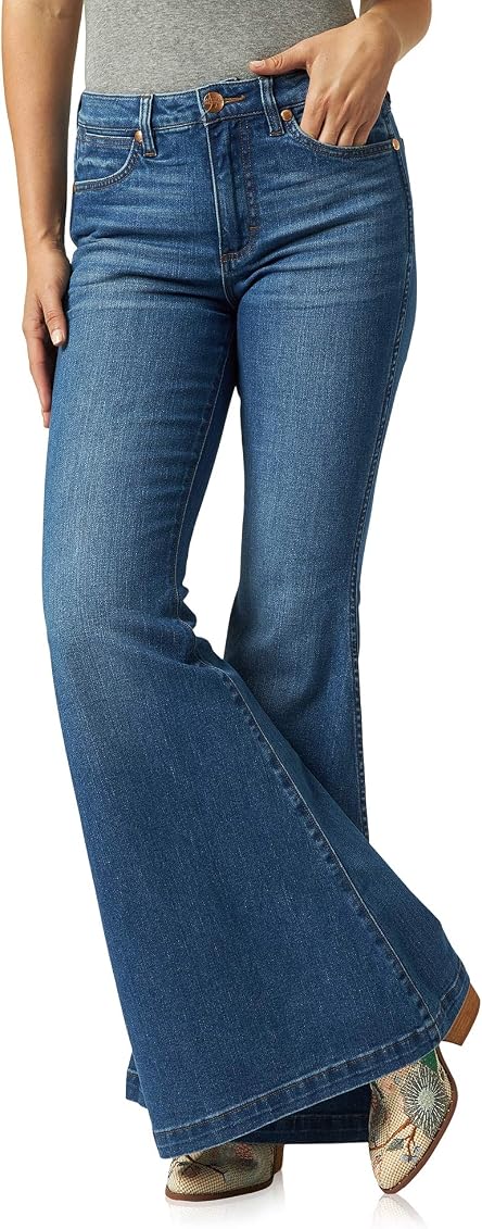 Retro High Rise Trumpet Flare Leg Jean 