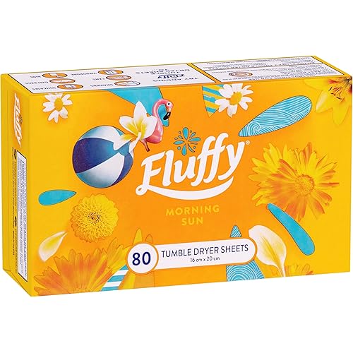 Fluffy Laundry Dryer Sheets, 80pk, Morning Sun, Long Lasting Fragrance