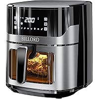 Billord Air Fryer, 6.5L Airfryer Oven Healthy Cooking, Large Air Fryer Stainless with Non-stick Frying Pot, 8in1 Multi-Food Q