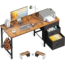 Amazon | AODK デスク 机 pcデスク 引き出し3杯付き 幅120cm