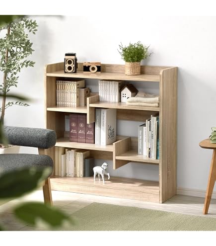 Amazon｜EazyRack 本棚 オープンラック 天然木 幅100CM 3段 木製