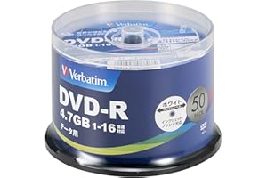 Verbatim バーベイタム 1回記録用 DVD-R 4.7GB 50枚 ホワイトプリンタブル 1-16倍速 片面1層 DHR47JP50V4