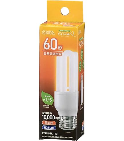 E26口金 昼光色 ホワイト 電球型蛍光ランプ 11個セット エコデンキュウ Amazon | オーム電機 電球形蛍光灯 エコデンキュウ D形 E26 60形