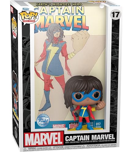 Wow! PODS Marvel Avengers Collection - Ms Marvel | Superhero Light-Up Bobble-Head Figure | Official Marvel Collectable Toys & Gifts | Number 204 in Series,Grey