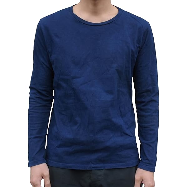 Amazon.co.jp: [工房壱] メンズ インディゴ デニム クルーネック