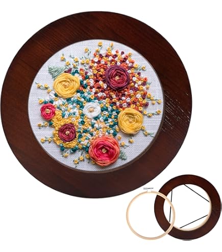 Alfyng Round Wooden Picture Frame Wall Hanging Picture