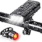 (5200mAh大容量 USB充電式)自転車 ライト 防水 LED 800ルーメン モバイルバッテリー機能付き テールライト付き ３つ調光モード クロスバイク ロードバイク ライト キャンプ ハイキング サイクリング 懐中電灯 犬散歩 日本語説明書付き