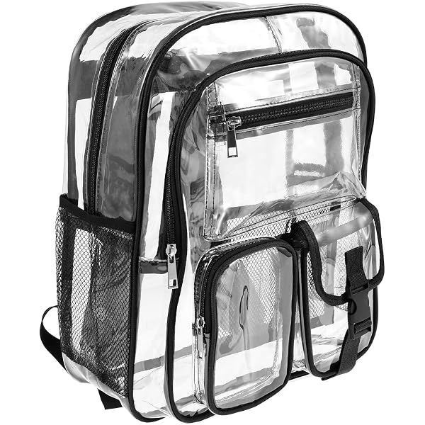 Mini See Through Backpack (Transparent, Pack of One) Clothing, Shoes & Accessories