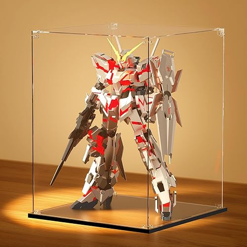 Acrylic Display Case for Collectibles, Assemble Display Case Showcase with Clear Acrylic Sheet for Lego Display Gundam Action