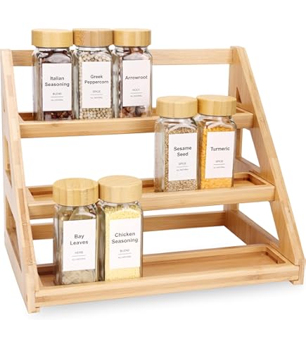 Amazon｜Ikea 400.701.85 Bekvam Spice Rack, Birch, Set of 4